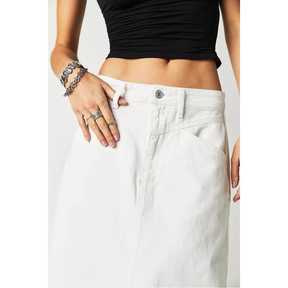 We The Free Come As You Are Denim Maxi Skirt in Daisy White - Picture 10 of 15